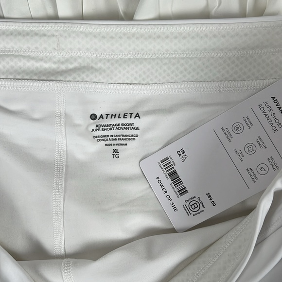 Athleta Advantage Women’s Advantage Skort Jupe- Short White Pleated Size XL NWT - Picture 6 of 11